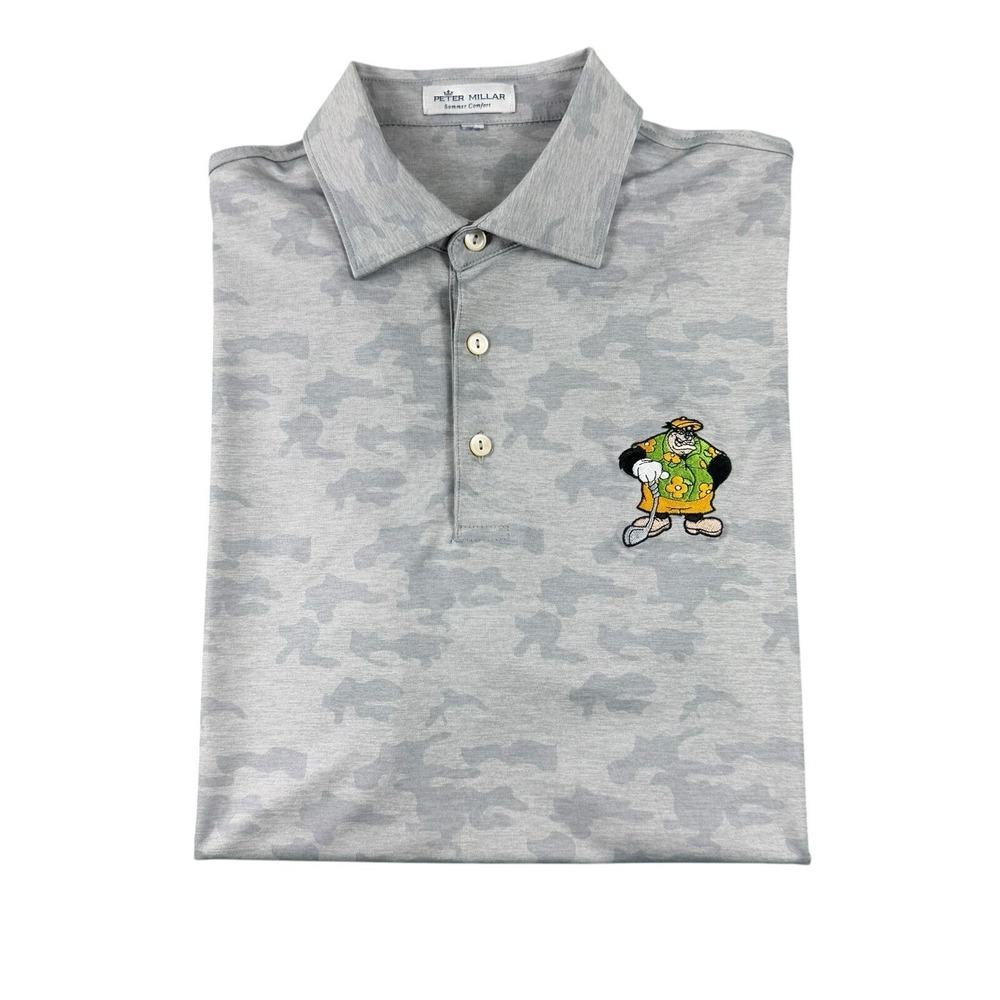 Peter Millar Gray Camo Summer Comfort Performance Disney Golf Polo Sz M